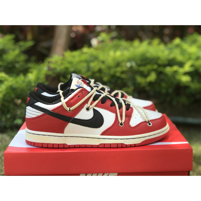 Nike Dunk Low EMB NBA Chicago Red White Black