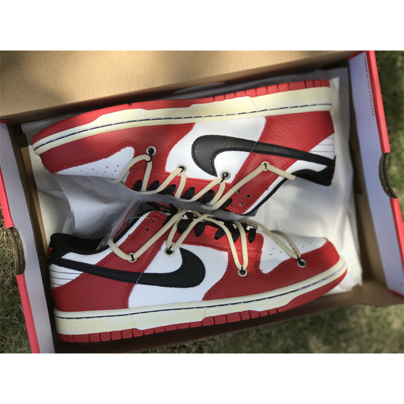 Nike Dunk Low EMB NBA Chicago Red White Black