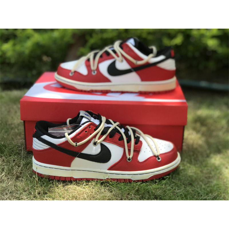 Nike Dunk Low EMB NBA Chicago Red White Black