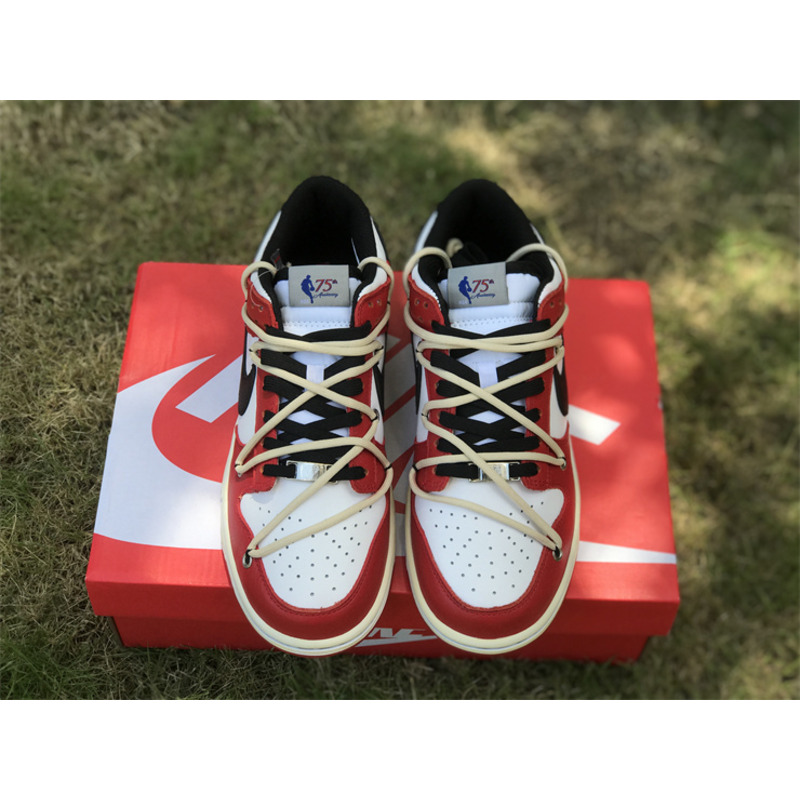 Nike Dunk Low EMB NBA Chicago Red White Black