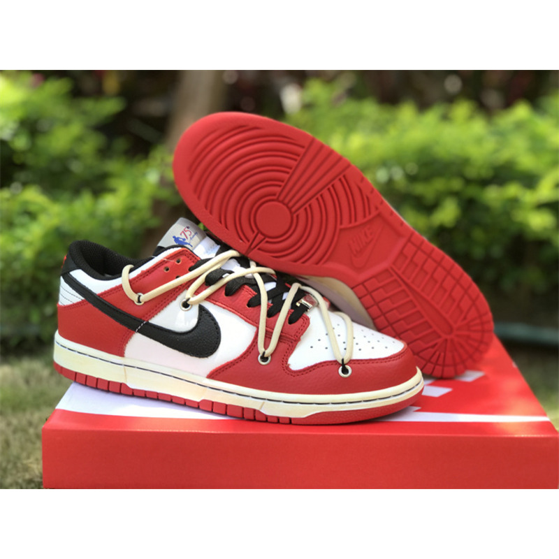 Nike Dunk Low EMB NBA Chicago Red White Black