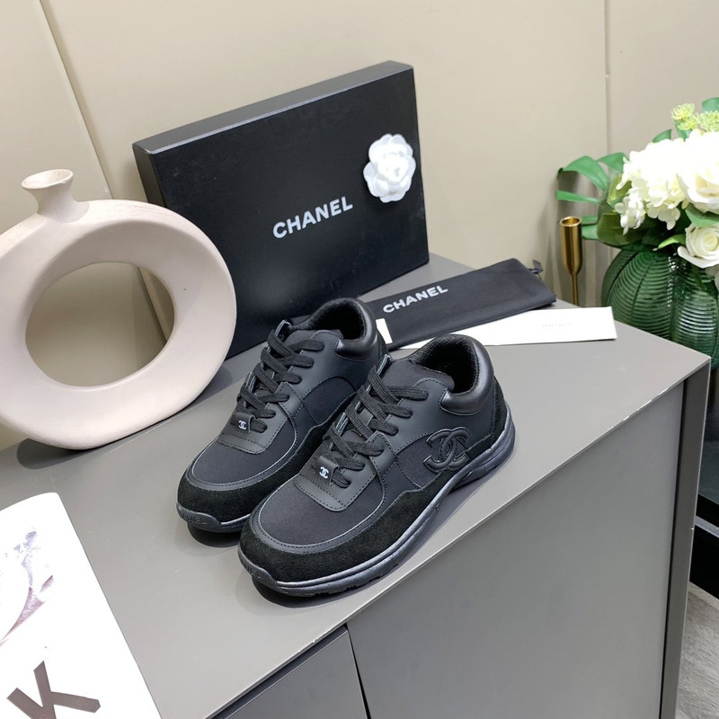 Ch*el low top trainer cc triple black suede