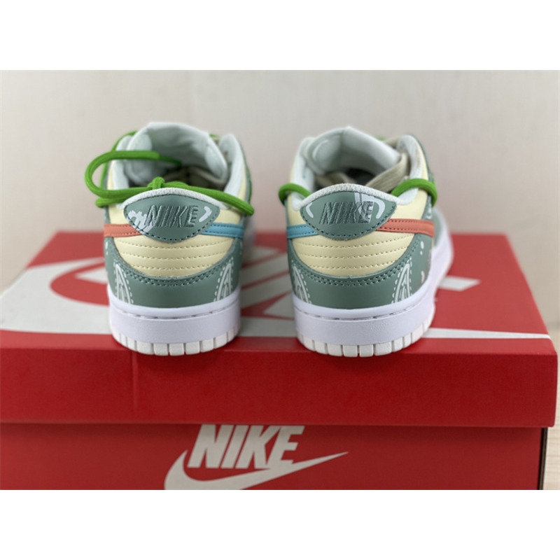 Nike Dunk Low Cashew Flower Sneaker Green and Yellow