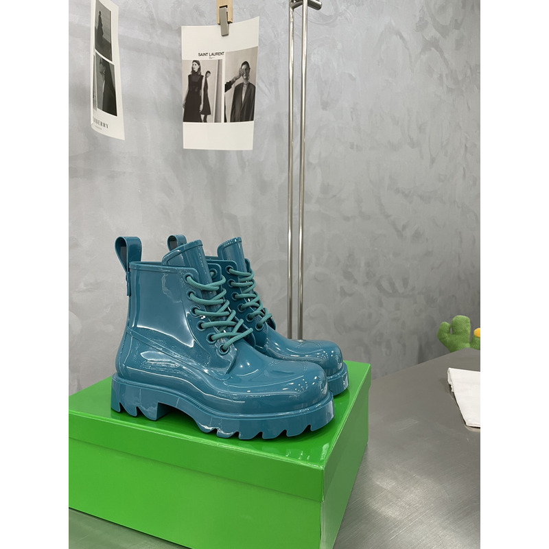 Bo*te*ga ve*ne*ta rubber lace-up boots turquoise