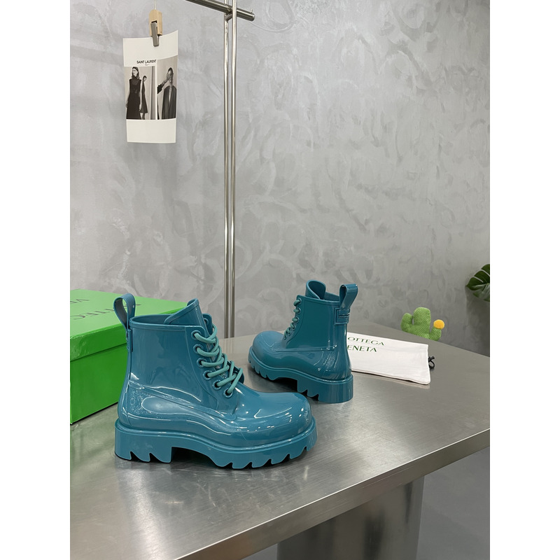 Bo*te*ga ve*ne*ta rubber lace-up boots turquoise