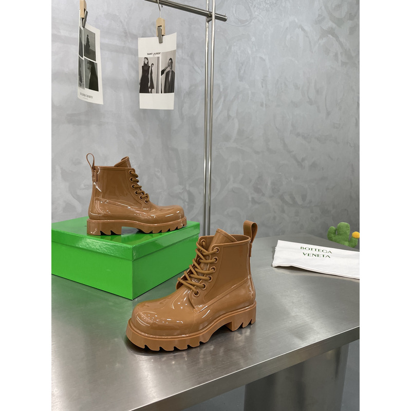 Bo*te*ga ve*ne*ta rubber lace-up boots brown