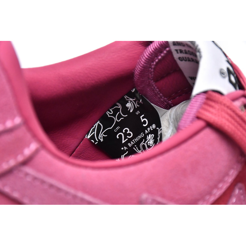 BapeSTA Suede Pink Low Top Sneakers Pink and Dark Pink