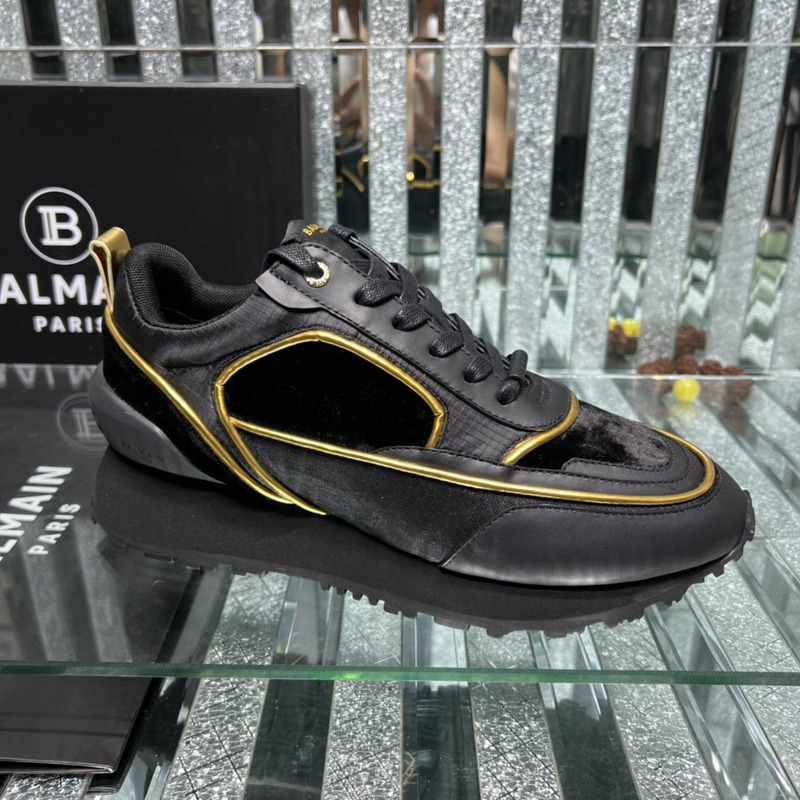 Balmain Racer Sneakers Black and Gold