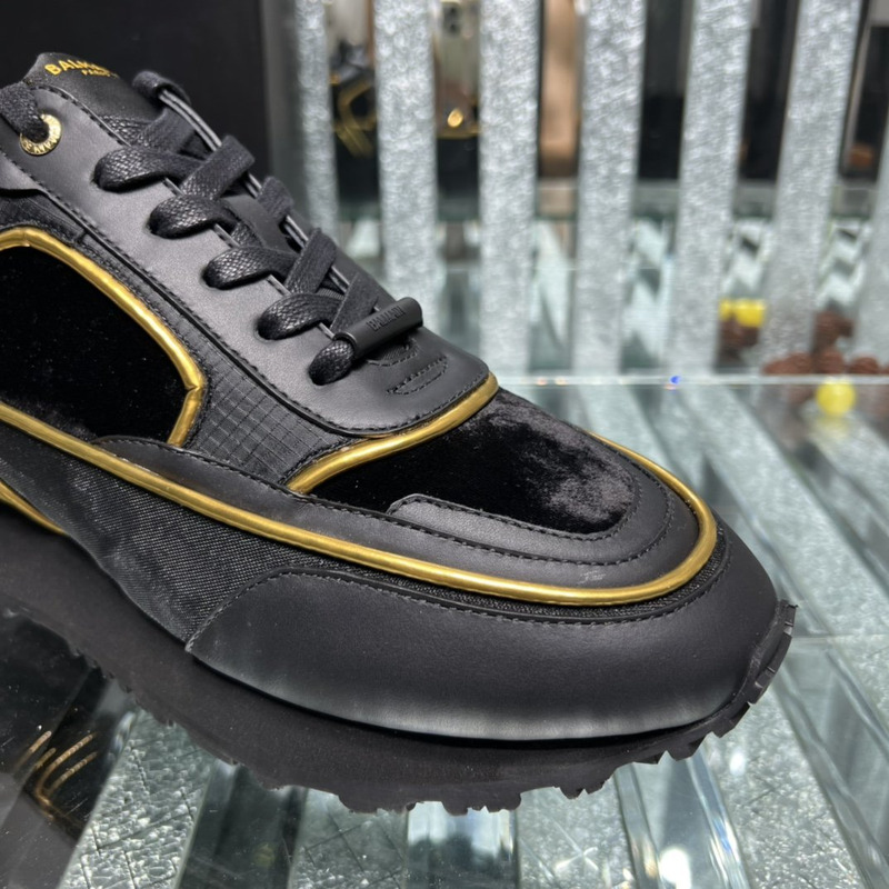 Balmain Racer Sneakers Black and Gold