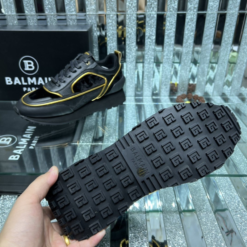 Balmain Racer Sneakers Black and Gold