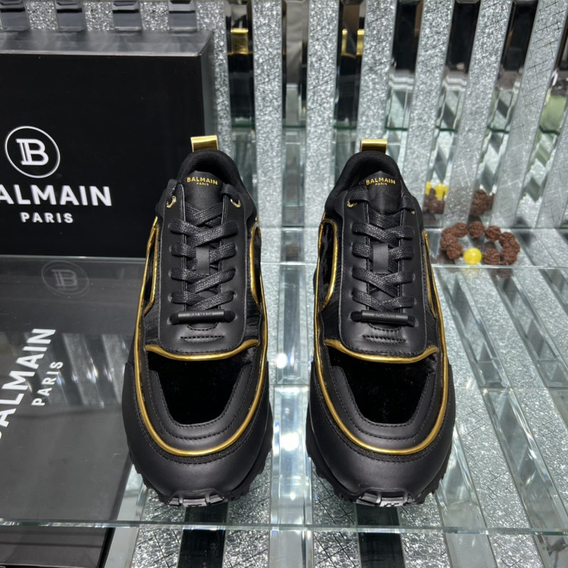 Balmain Racer Sneakers Black and Gold