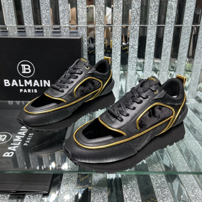 Balmain Racer Sneakers Black and Gold