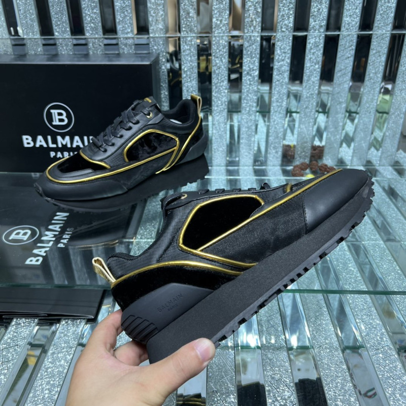 Balmain Racer Sneakers Black and Gold