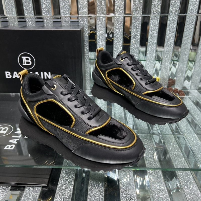 Balmain Racer Sneakers Black and Gold