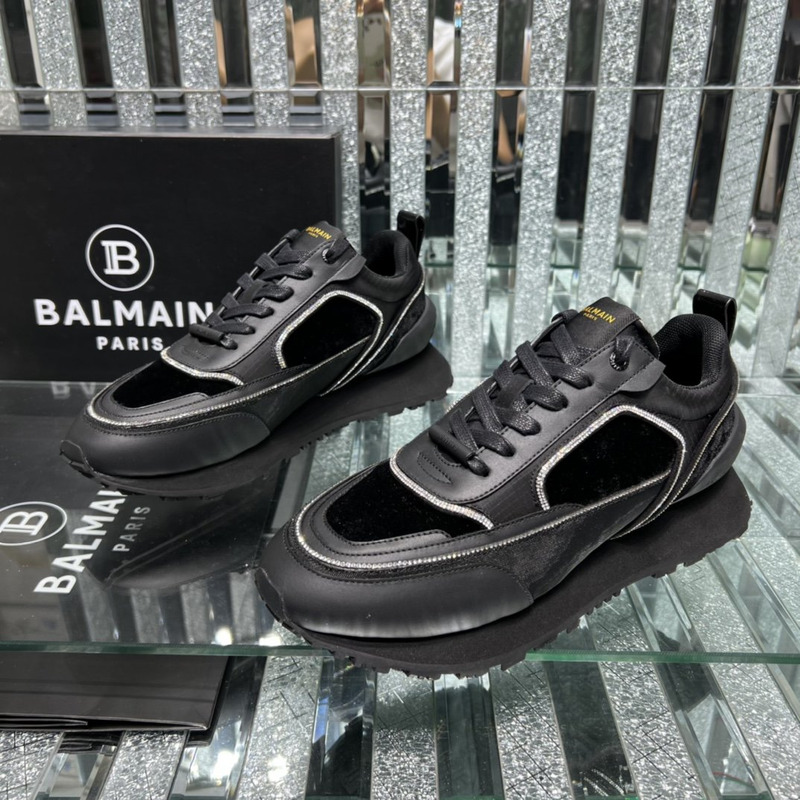 Balmain Racer Sneakers Black and White