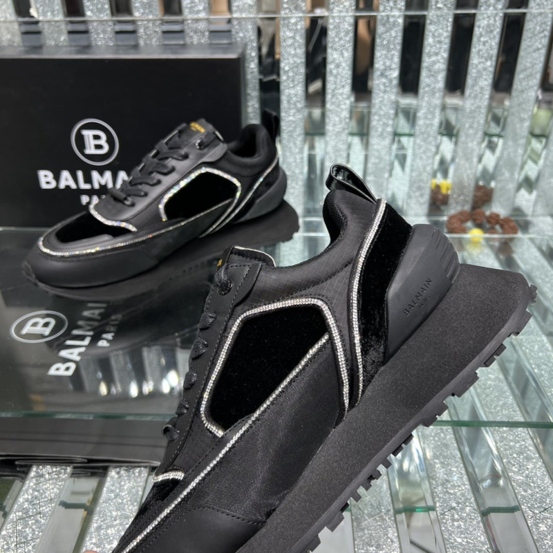 Balmain Racer Sneakers Black and White