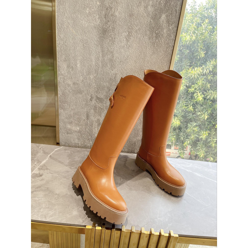 Ce**e margaret high boot in calfskin tan