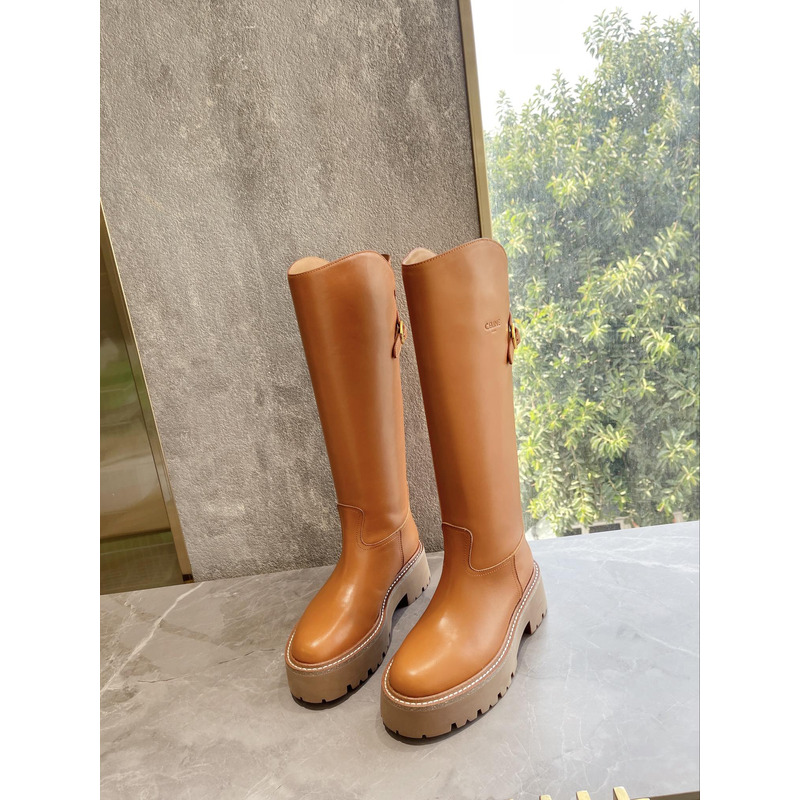 Ce**e margaret high boot in calfskin tan