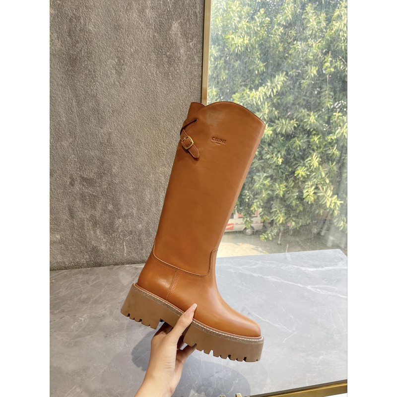 Ce**e margaret high boot in calfskin tan