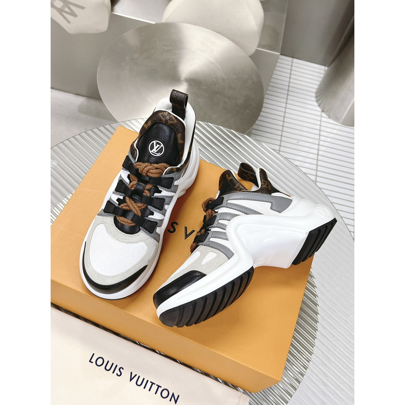 l**is V*t*n lv archlight trainers white/silver/brown