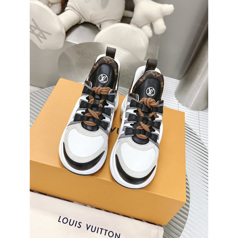 l**is V*t*n lv archlight trainers white/silver/brown