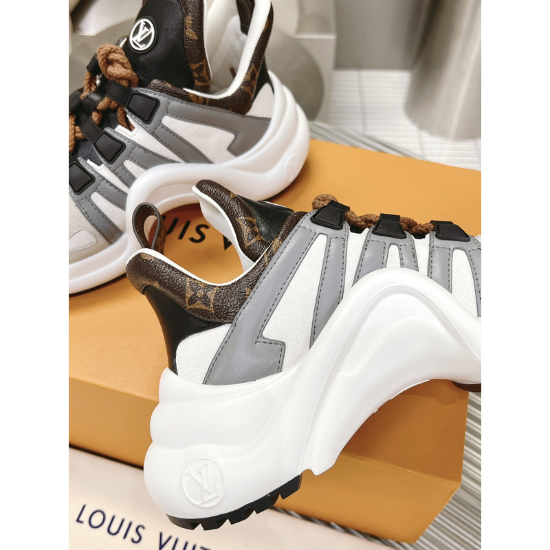 l**is V*t*n lv archlight trainers white/silver/brown