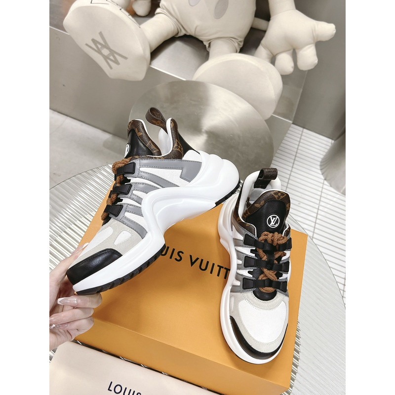 l**is V*t*n lv archlight trainers white/silver/brown