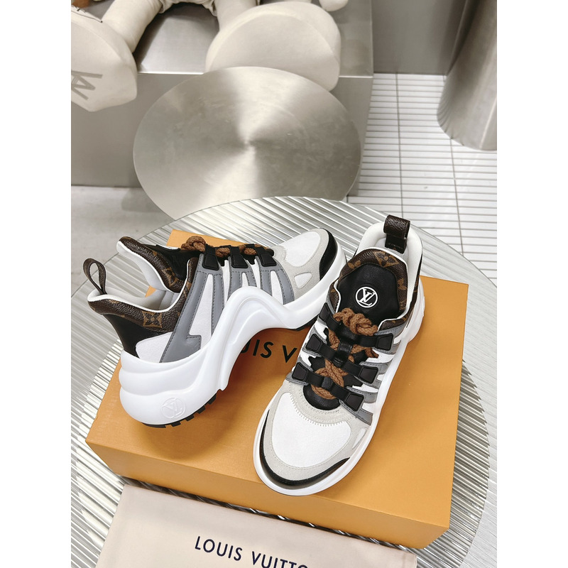 l**is V*t*n lv archlight trainers white/silver/brown