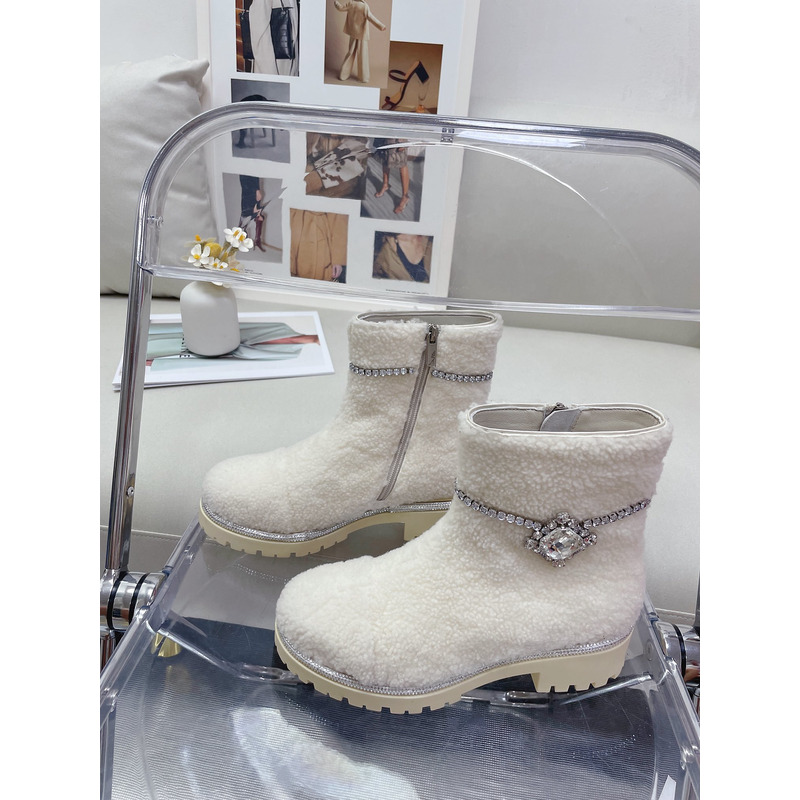 Rene Caovilla Shearing Boots White