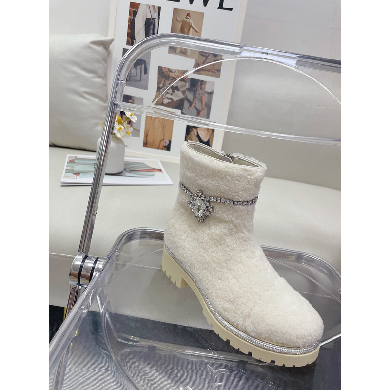 Rene Caovilla Shearing Boots White