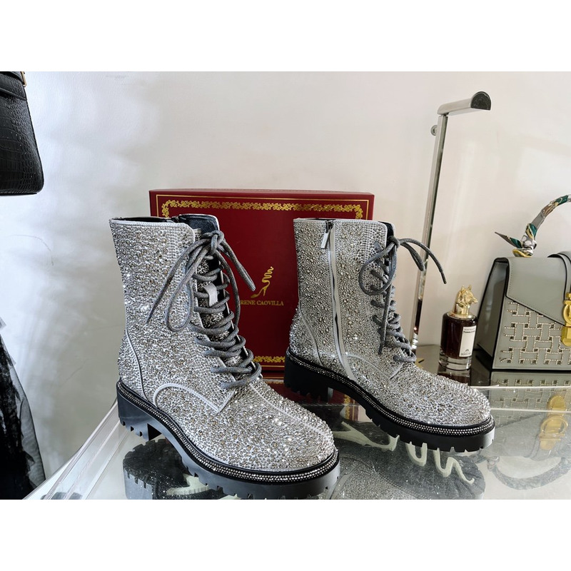 Rene Caovilla Bling Boots Silver