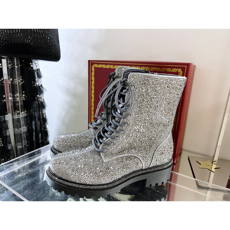 Rene Caovilla Bling Boots Silver