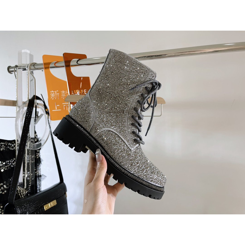 Rene Caovilla Bling Boots Silver