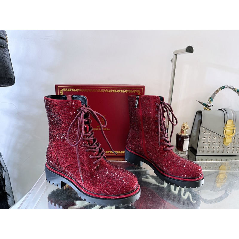 Rene Caovilla Bling Boots Red