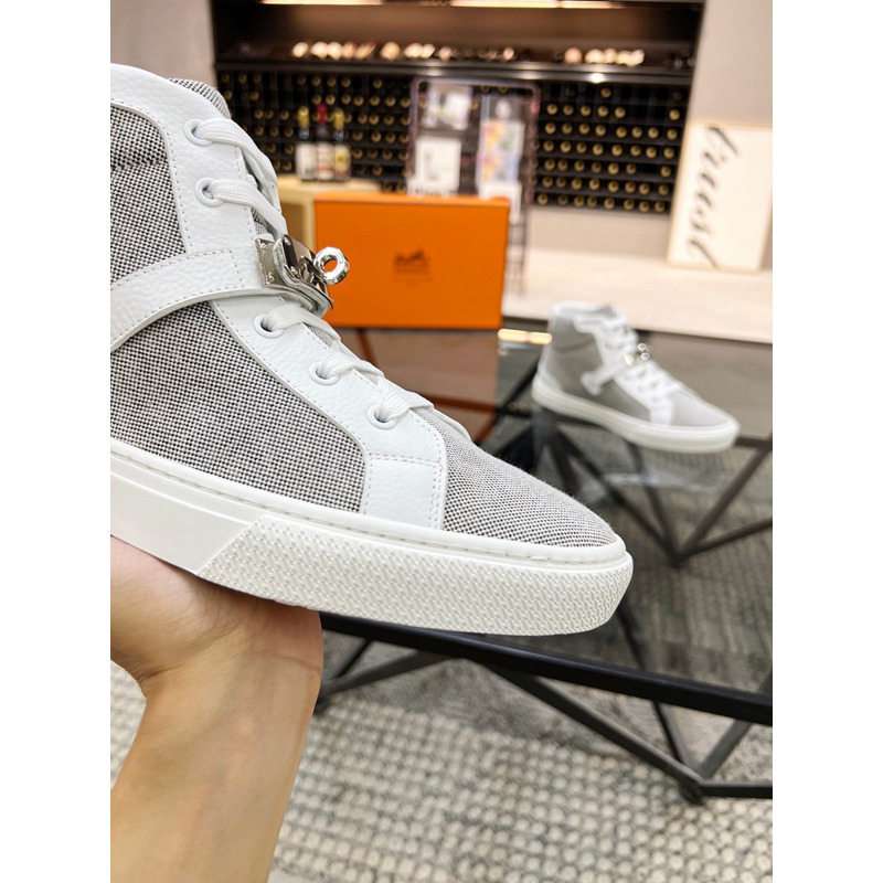 H**mes kelly day high-top sneakers gray/silver