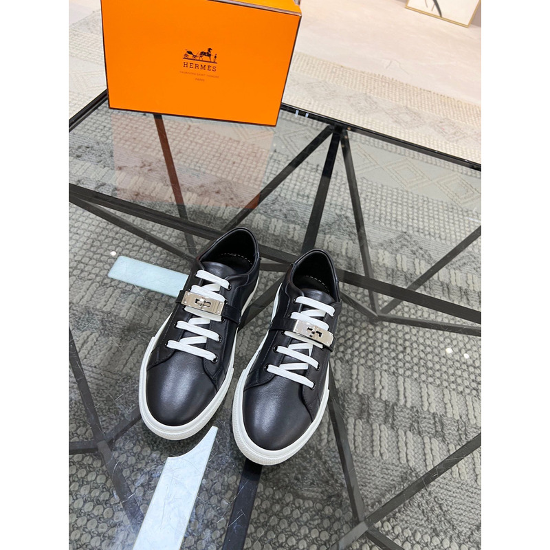 H**mes kelly day low-top sneakers black/silver