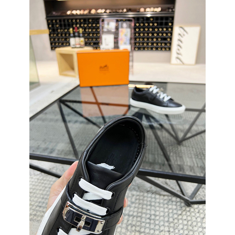 H**mes kelly day low-top sneakers black/silver