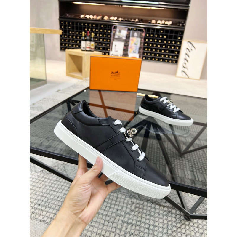 H**mes kelly day low-top sneakers black/silver