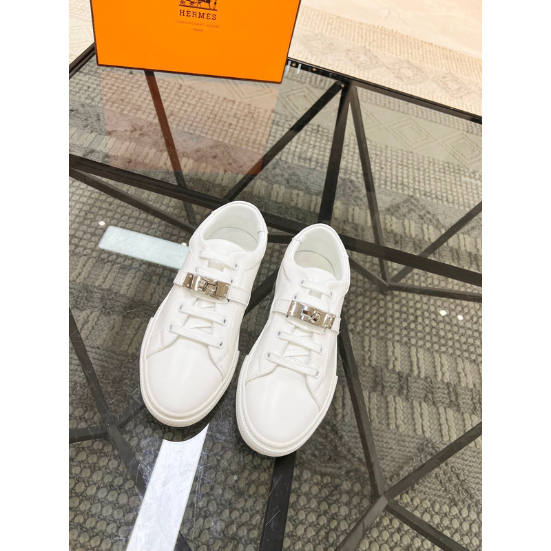 H**mes kelly day low-top sneakers white/silver