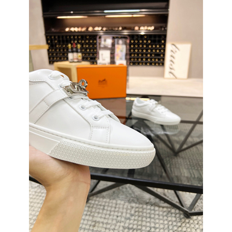 H**mes kelly day low-top sneakers white/silver