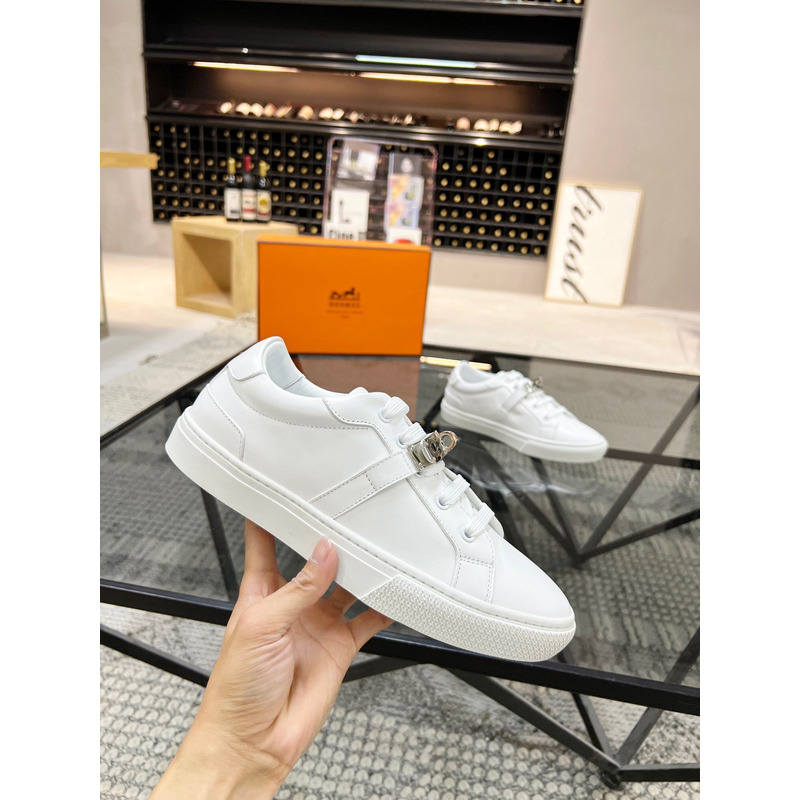 H**mes kelly day low-top sneakers white/silver