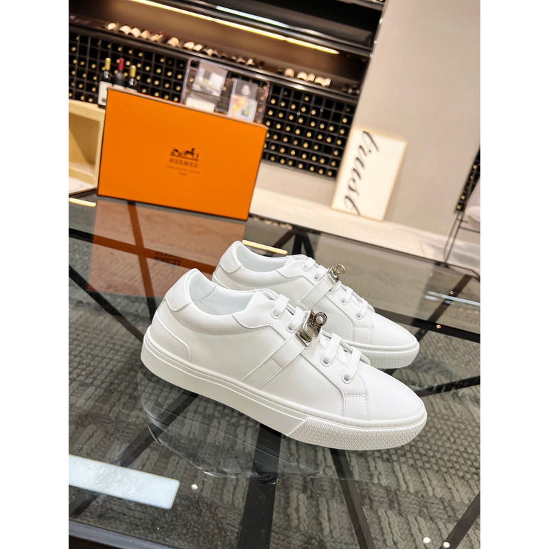 H**mes kelly day low-top sneakers white/silver