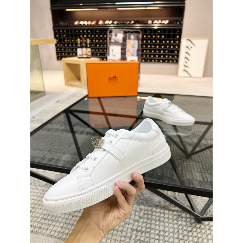 H**mes kelly day low-top sneakers white/silver