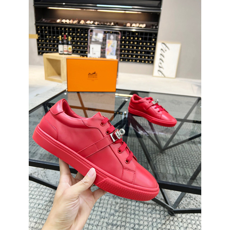 H**mes kelly day low-top sneakers red/silver