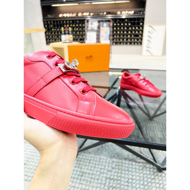 H**mes kelly day low-top sneakers red/silver