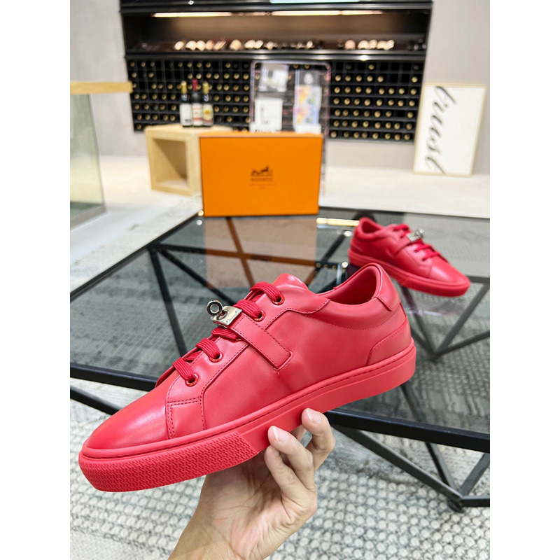 H**mes kelly day low-top sneakers red/silver