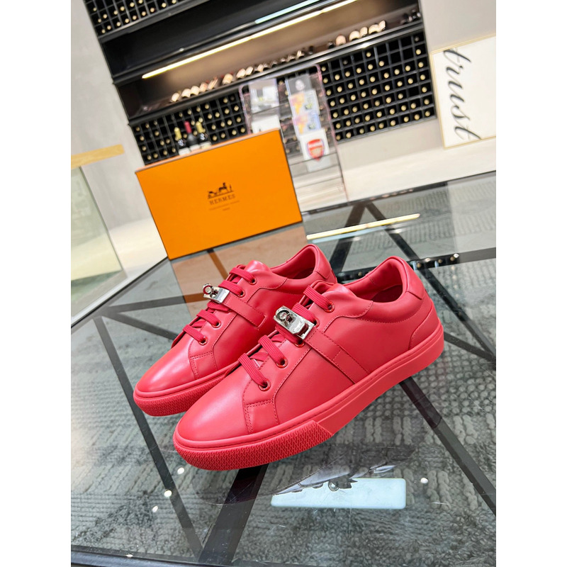 H**mes kelly day low-top sneakers red/silver