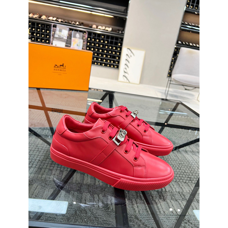 H**mes kelly day low-top sneakers red/silver