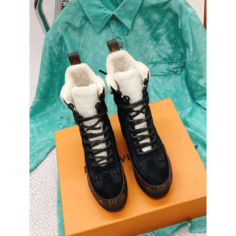 l**is V*t*n laureate monogram platform boots black