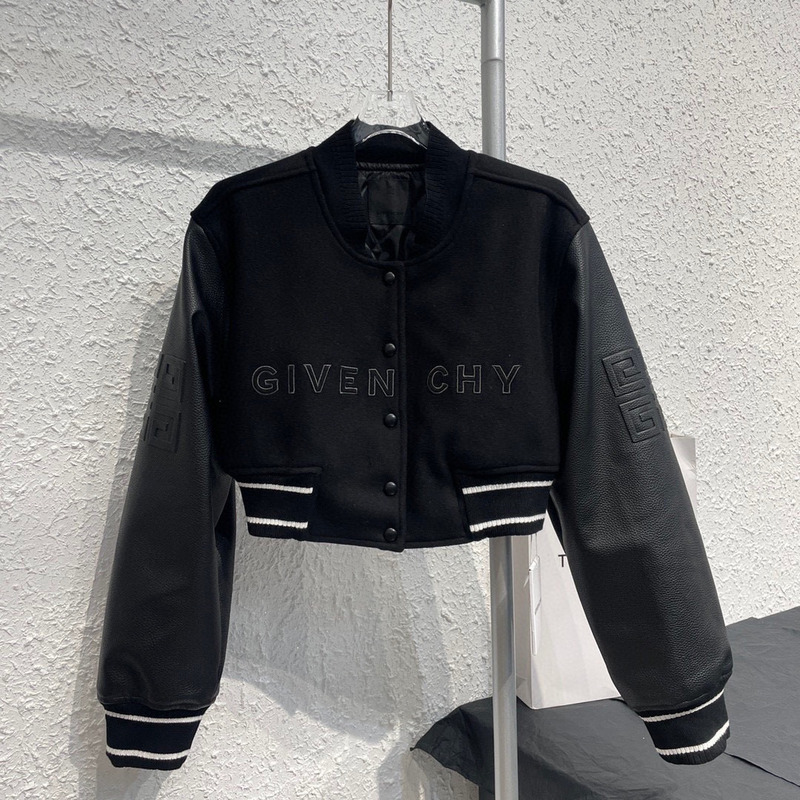 Givenchy Cropped Bomber Jacket Black